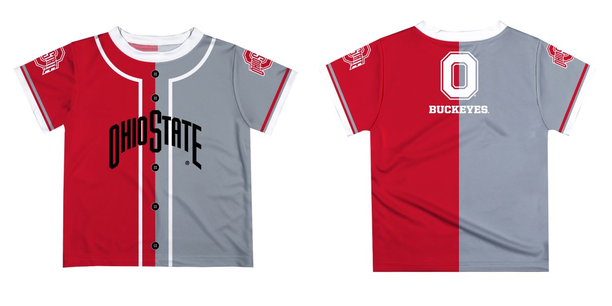 Ohio State Buckeyes Vive La Fete Baseball Solid Jersey T-shirt with 2 colors