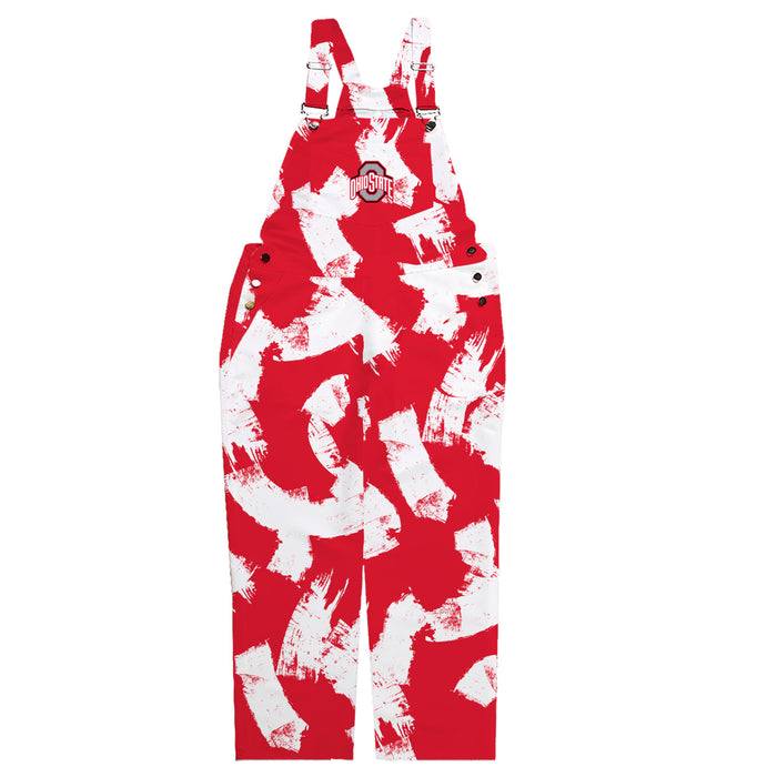 Ohio State Buckeyes Vive La Fete Red Paint Brush Logo Womens Overall Team Bibs