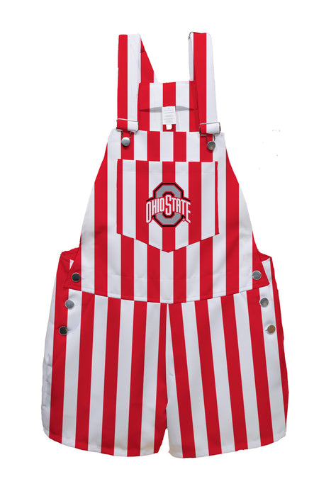 Ohio State Buckeyes Vive La Fete Black Stripes Logo Womens Overall Short Team Bibs