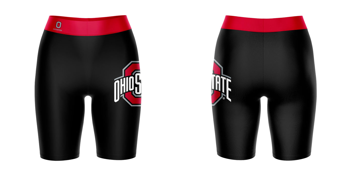 Ohio State Buckeyes Vive La Fete Game Day Logo on Thigh and Waistband Black And Red Women Bike Short