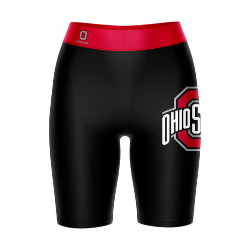 Ohio State Buckeyes Vive La Fete Game Day Logo on Thigh and Waistband Black And Red Women Bike Short