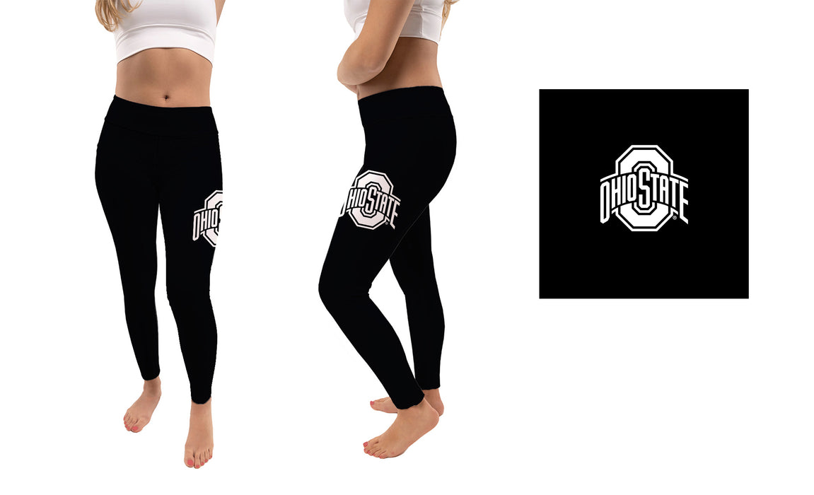 Ohio State Buckeyes Game Day  Logo at Ankle Women Black Yoga Leggings