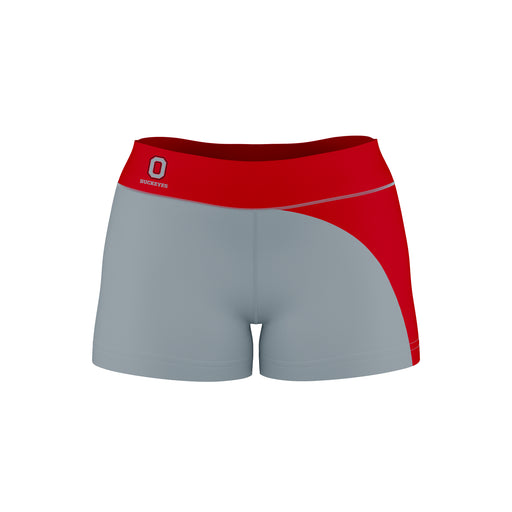 Ohio State Buckeyes La Fete Game Day Collegiate Color Block Women Gray And Red Optimum Yoga Short