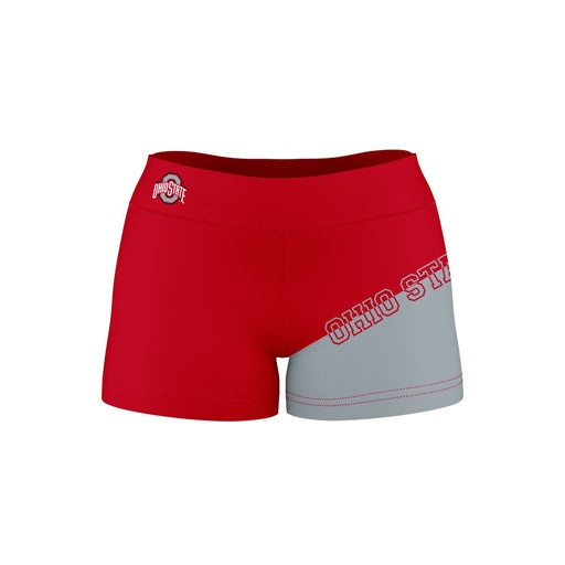 Ohio State Buckeyes Vive La Fete Game Day Collegiate Waist Color Block Women Red And Gray Optimum Yoga Short