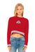 Ohio State Buckeyes Women Red Cropped Crew Neck With Color Block