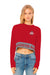 Ohio State Buckeyes Women Red Cropped Crew Neck With Color Block V2