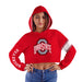 Ohio State Buckeyes Women Navy Cropped Hoodie With Color Block Desing