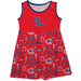 Ole Miss Rebels Sleeveless Tank Dress Girls Red Logo and Repeat Print Vive La Fete Impressions Artwork