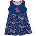 Ole Miss Rebels Sleeveless Tank Dress Girls Blue Repeat Print Hand Sketched Vive La Fete Impressions