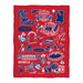 Ole Miss Rebels Red Hand Sketched Vive La Fete Impressions Artwork Plush Soft Minky Blanket 36 x 48