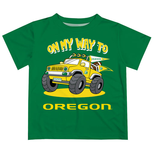 Oregon Ducks Vive La Fete Monster Truck Boys Game Day Green Short Sleeve Tee