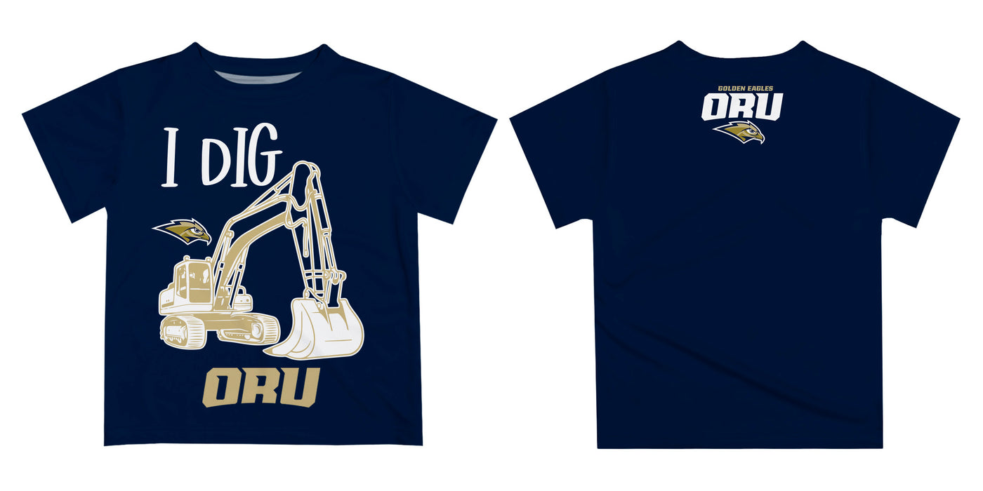 Oral Roberts University Golden Eagles Vive La Fete Excavator Boys Game Day Navy Short Sleeve Tee - Vive La Fête - Online Apparel Store