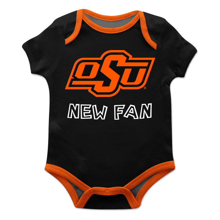 Oklahoma State Solid Black Boys Onesie Short Sleeve