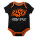 Oklahoma State Solid Black Boys Onesie Short Sleeve