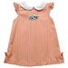 Oklahoma State Embroidery Orange Gingham Girls A Line Dress