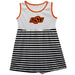 Oklahoma State Cowboys Vive La Fete Girls Game Day Sleeveless Tank Dress Solid White Mascot Stripes on Skirt