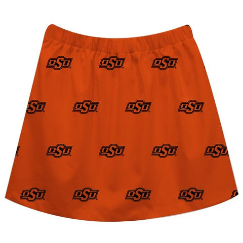 Oklahoma State Print Orange Skirt