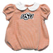 OSU Cowboys Embroidered Orange Gingham Girls Baby Bubble Short Sleeve