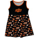 OSU Cowboys Sleeveless Tank Dress Girls Black Repeat Print Hand Sketched Vive La Fete Impressions