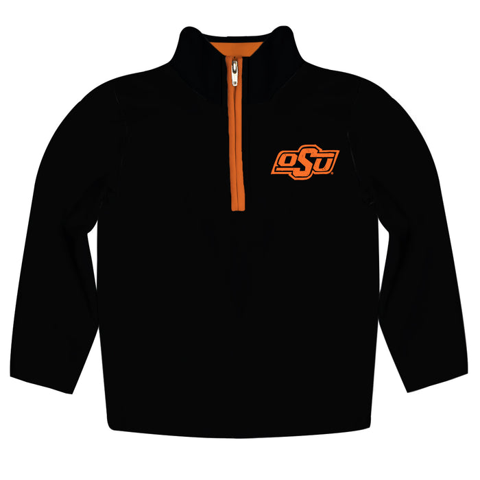 OSU Cowboys Hand Sketched Vive La Fete Impressions Artwork  Black Quarter Zip Pullover V1