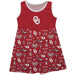 Oklahoma Sooners Sleeveless Tank Dress Girls Red Repeat Print Hand Sketched Vive La Fete Impressions