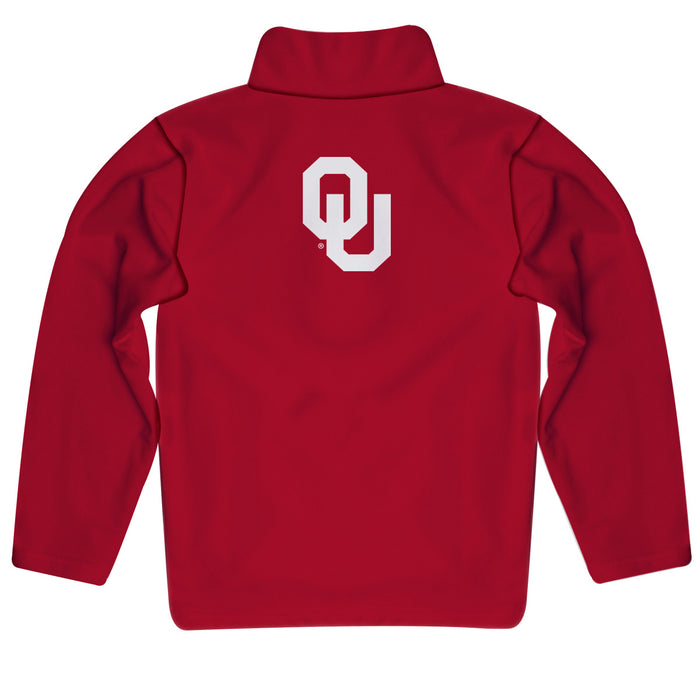 Oklahoma Sooners Vive La Fete Game Day Solid Red Quarter Zip Pullover Sleeves