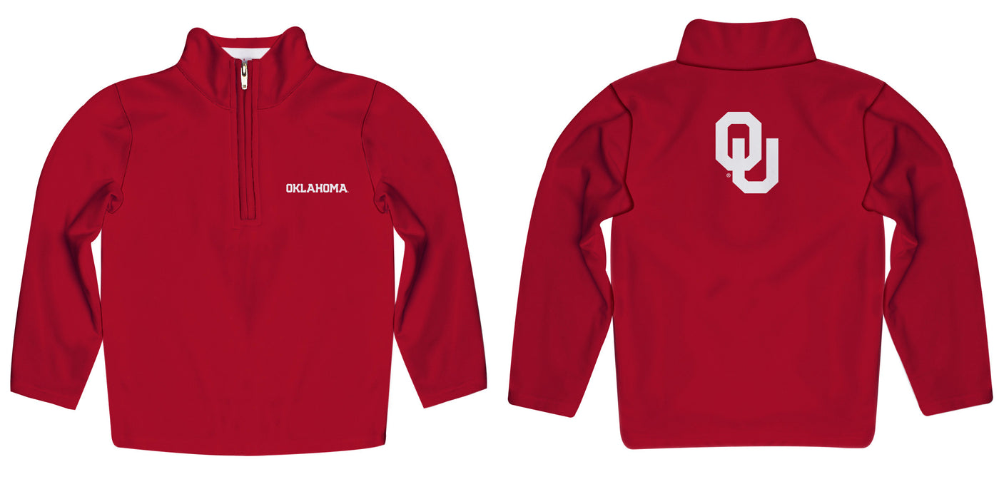 Oklahoma Sooners Vive La Fete Game Day Solid Red Quarter Zip Pullover Sleeves