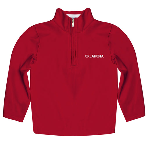 Oklahoma Sooners Vive La Fete Game Day Solid Red Quarter Zip Pullover Sleeves