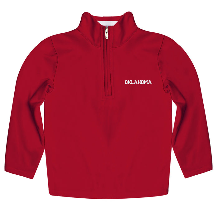 Oklahoma Sooners Vive La Fete Game Day Solid Red Quarter Zip Pullover Sleeves