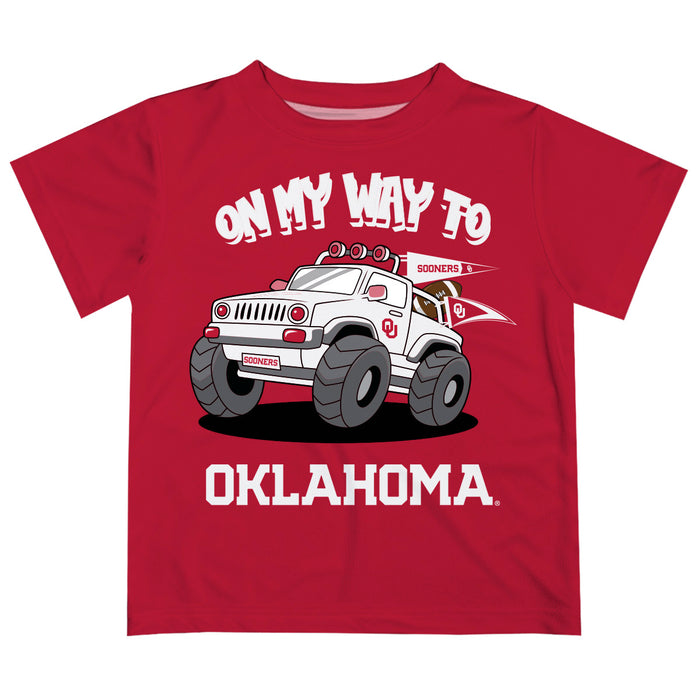 Oklahoma Sooners  Vive La Fete Monster Truck Boys Game Day Red Short Sleeve Tee