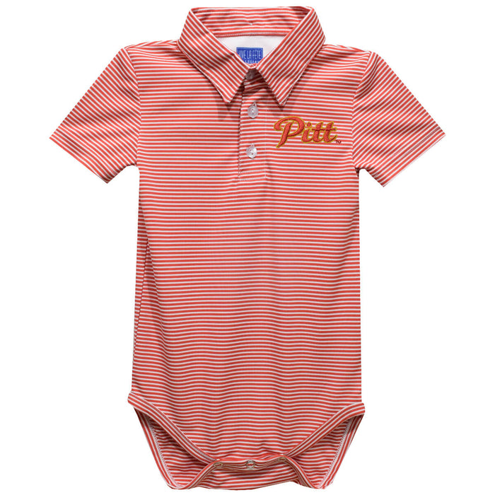 Pittsburgh State University Gorillas Embroidered Red Cardinal Stripes Stripe Knit Polo Onesie