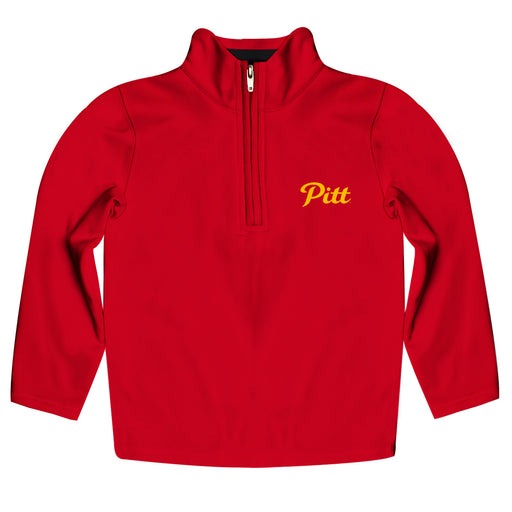 Pittsburgh State University Gorillas Vive La Fete Game Day Solid Crimson Quarter Zip Pullover Sleeves