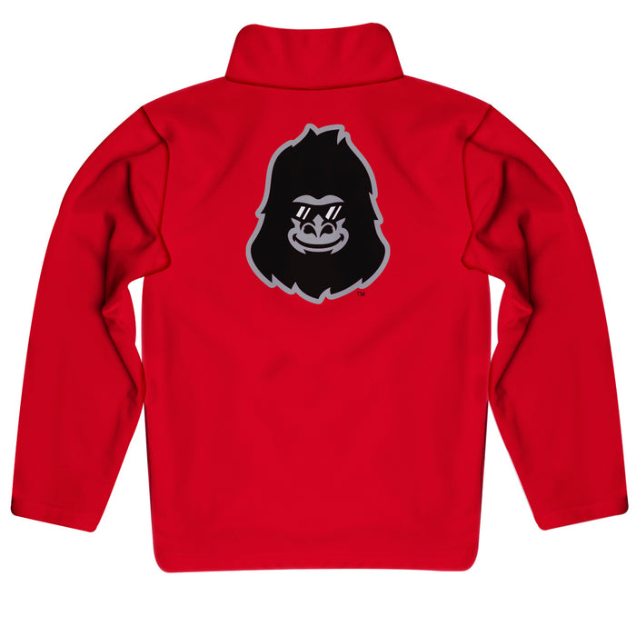 Pittsburgh State University Gorillas Vive La Fete Game Day Solid Crimson Quarter Zip Pullover Sleeves