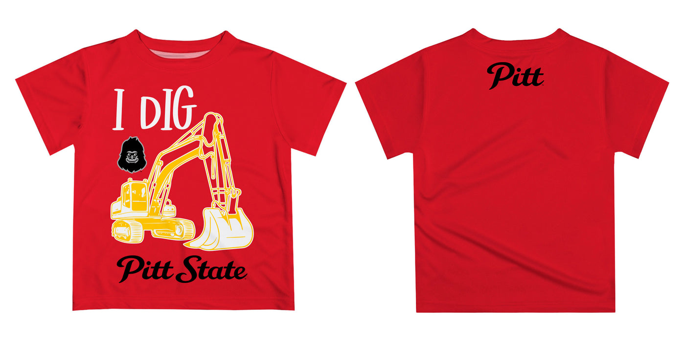 Pittsburgh State University Gorillas Vive La Fete Excavator Boys Game Day Crimson Short Sleeve Tee - Vive La Fête - Online Apparel Store