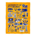 Pittsburgh Panthers UP Gold Hand Sketched Vive La Fete Impressions Artwork Plush Soft Minky Blanket 36 x 48