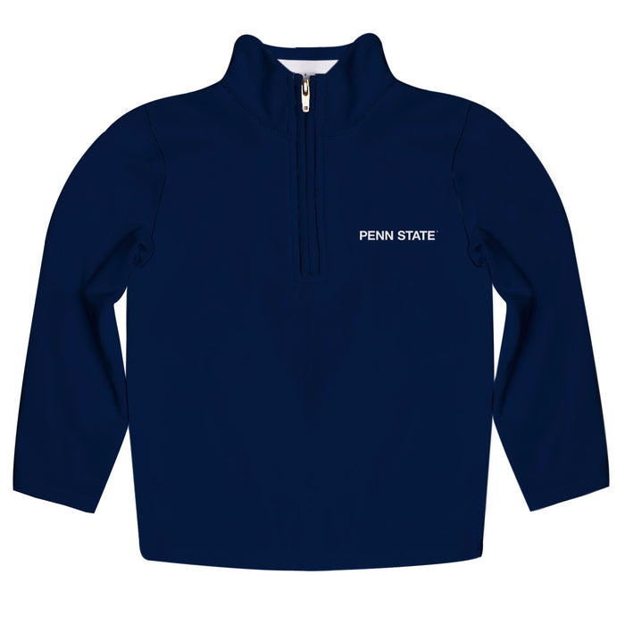 Penn State Nittany Lions Vive La Fete Game Day Solid Navy Quarter Zip Pullover Sleeves