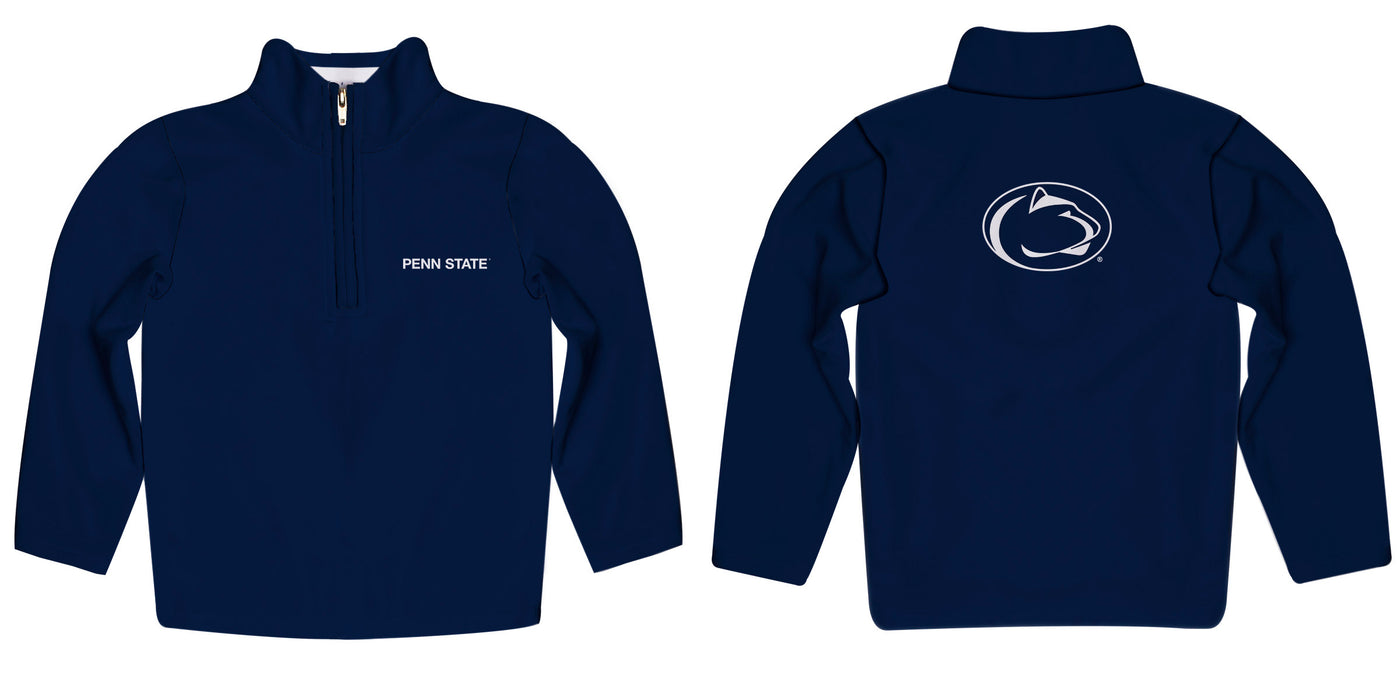 Penn State Nittany Lions Vive La Fete Game Day Solid Navy Quarter Zip Pullover Sleeves