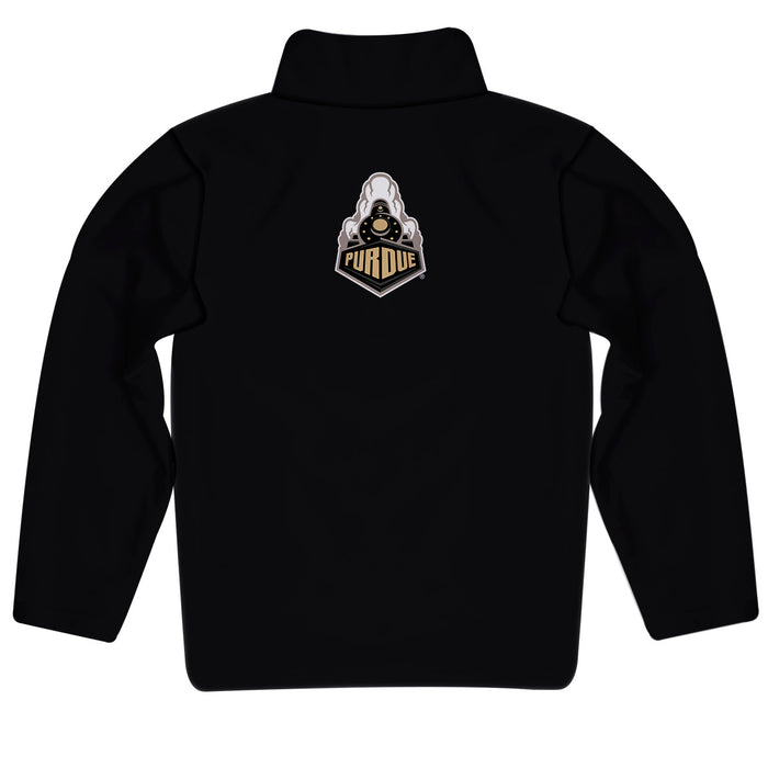 Purdue University Boilermakers Vive La Fete Game Day Solid Black Quarter Zip Pullover Sleeves