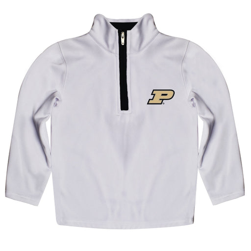 Purdue University Boilermakers Hand Sketched Vive La Fete Impressions Artwork  White Quarter Zip Pullover V1