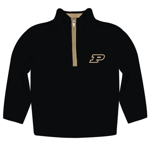 Purdue University Boilermakers Hand Sketched Vive La Fete Impressions Artwork  Black Quarter Zip Pullover V1