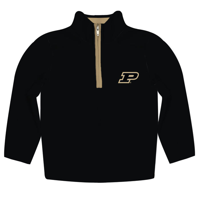 Purdue University Boilermakers Hand Sketched Vive La Fete Impressions Artwork  Black Quarter Zip Pullover V1