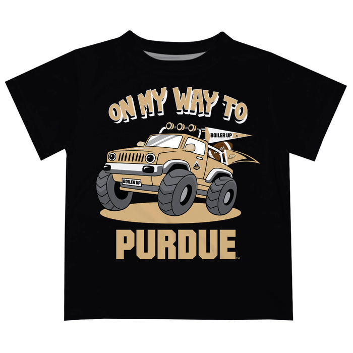 Purdue University Boilermakers  Vive La Fete Monster Truck Boys Game Day Black Short Sleeve Tee