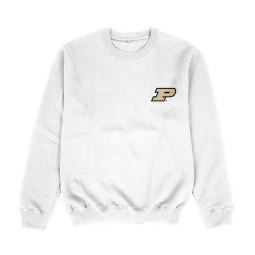 Purdue University Boilermakers Hand Sketched Vive La Fete Impressions Artwork Womens  White Crewneck Sweatshirt