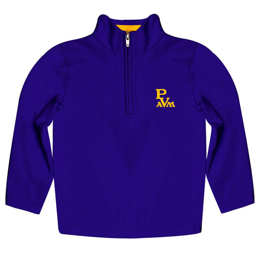 Prairie View A&M University Panthers PVAMU Vive La Fete Game Day Solid Purple Quarter Zip Pullover Sleeves