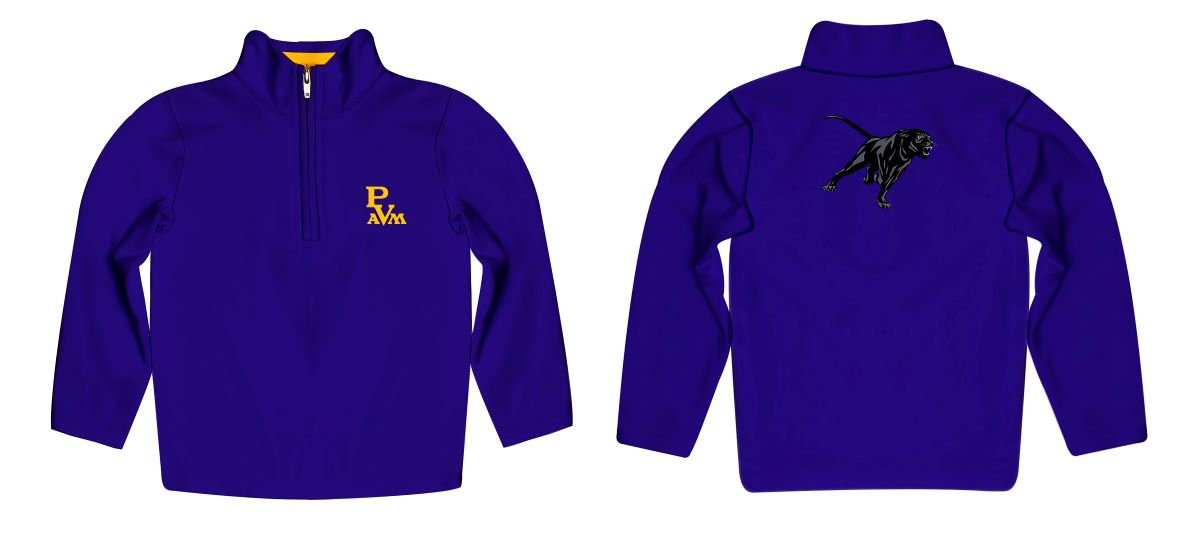 Prairie View A&M University Panthers PVAMU Vive La Fete Game Day Solid Purple Quarter Zip Pullover Sleeves