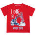 Radford University Highlanders Vive La Fete Excavator Boys Game Day Red Short Sleeve Tee