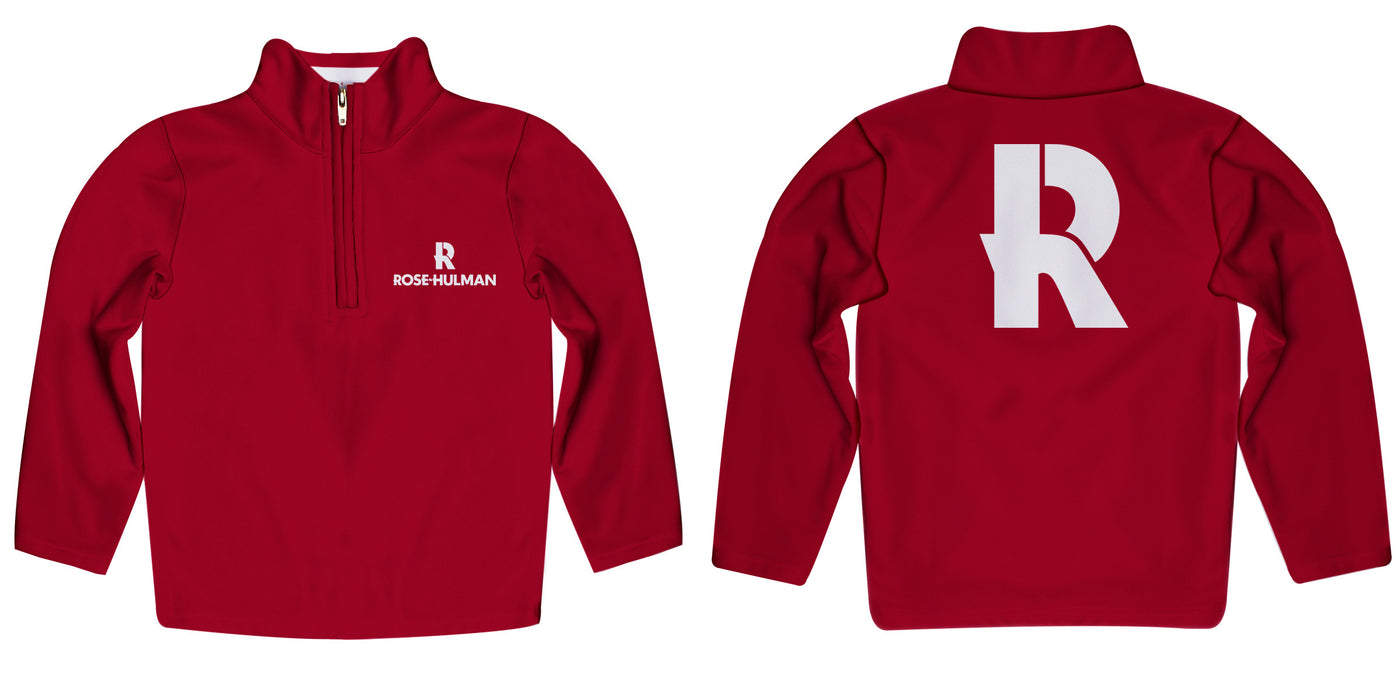 Rose Hulman Fightin' Engineers Vive La Fete Game Day Solid Maroon Quarter Zip Pullover Sleeves