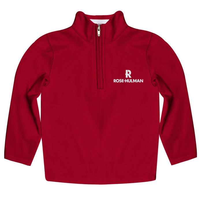 Rose Hulman Fightin' Engineers Vive La Fete Game Day Solid Maroon Quarter Zip Pullover Sleeves