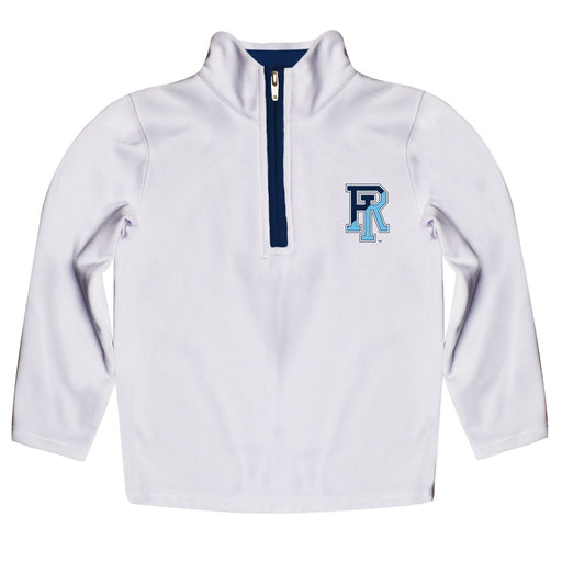 Rhode Island Rams Hand Sketched Vive La Fete Impressions Artwork  White Quarter Zip Pullover V1