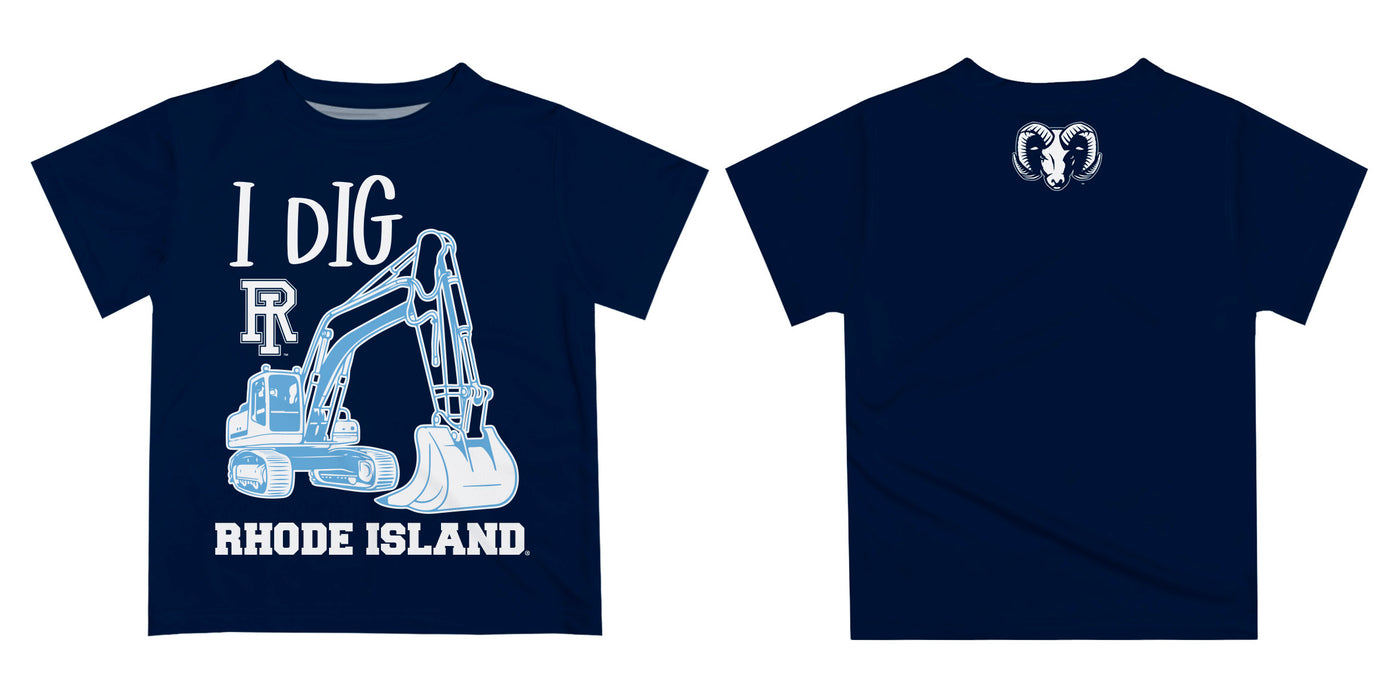 Rhode Island Rams Vive La Fete Excavator Boys Game Day Navy Short Sleeve Tee - Vive La Fête - Online Apparel Store